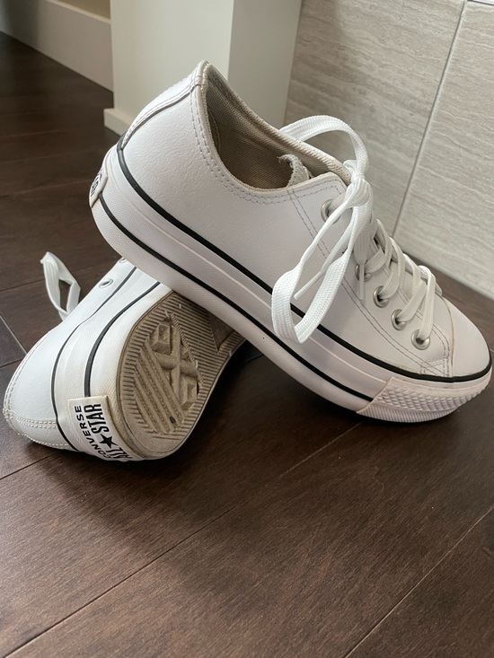Converse All Stars Shoes - Converse All Star Platform Lift White Leather Sneaker Women’s  Size 6.5